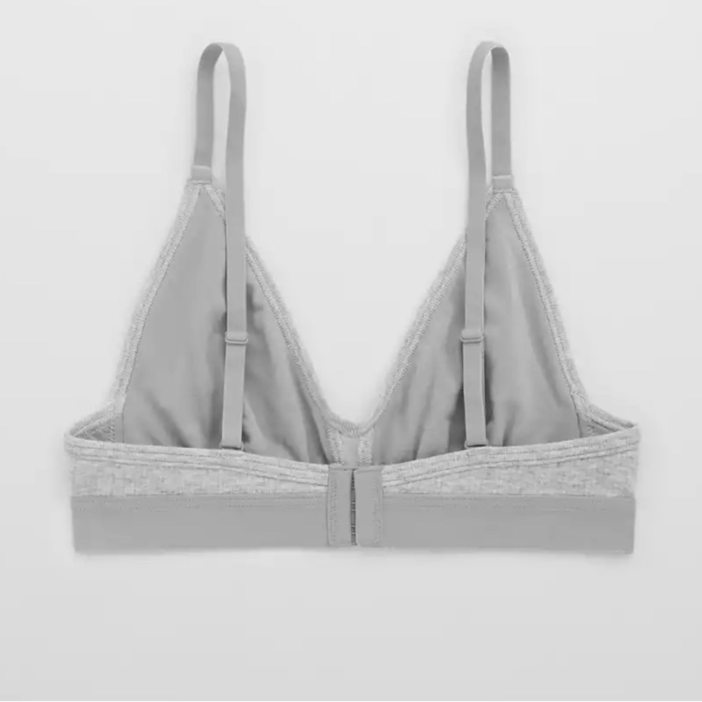 NEW Aerie Ribbed Keyhole Triangle Bralette in Grey - Picture 2 of 8